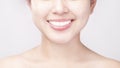 Close up of  white healthy teeth of beautiful smile young woman Royalty Free Stock Photo