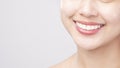 Close up of  white healthy teeth of beautiful smile young woman Royalty Free Stock Photo