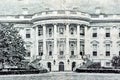 A close up of the white house from the reverse side of 20 twenty dollars bill banknote money series 1995, old American money Royalty Free Stock Photo