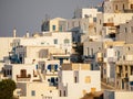 Close up of the white houses of Astypalaia island ,during the go