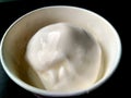 Close up of a white ice cream ball