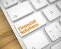 Financial Solutions on the White Keyboard Button. 3d. Royalty Free Stock Photo