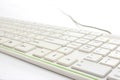 Close up of white keyboard on white background Royalty Free Stock Photo