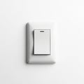 Close-up of a White Light Switch on a White Wall electrical power Royalty Free Stock Photo