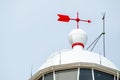 Close-up the white lighthouse roof tower at Barrenjoey headland, Sydney, Australia.