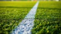 Close-Up of White Line on American Football Field Royalty Free Stock Photo