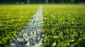 Close-Up of White Line on American Football Field Royalty Free Stock Photo