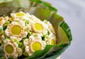 Close up of white lotus flower bouquet