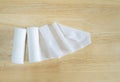 Close-up of white medical cotton gauze bandage on wooden background Royalty Free Stock Photo