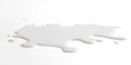 Close-up of a white milk droplet on a white background. Smooth surface, pristine color. Center stage, blurred background.