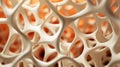 A close up of a white and orange patterned material, AI
