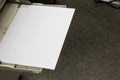Close-up white paper sheets on the printer in office Royalty Free Stock Photo