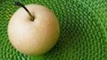 Close up the white pears in the basket Royalty Free Stock Photo