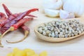 Close up white pepper in wooden spoon Royalty Free Stock Photo