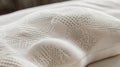 Close Up of White Pillow with Intricate Pattern Texture Royalty Free Stock Photo