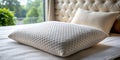 Close-up of a White Pillows with a Honeycomb Pattern on a Bed, Pillow, Bedding, Sleep Royalty Free Stock Photo