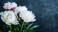 Elegant Peonies with Space for Text on Dark Background