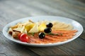 Appetizers set with smoked salmon Royalty Free Stock Photo