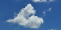 Close up of a white puffy cloud.  Shape. Royalty Free Stock Photo