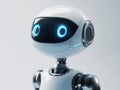 Close-up of a White Robot with Blue Eyes Royalty Free Stock Photo