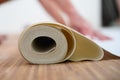 Close-up of a white roll of wallpaper Royalty Free Stock Photo