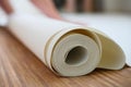 Close-up of a white roll of wallpaper Royalty Free Stock Photo