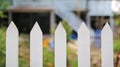 Close-up white sharp wooden fence Royalty Free Stock Photo