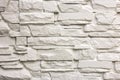 Close-up of white solid limestone wall or stone fence. Abstract copy space background, Bricklaying, construction and masonry