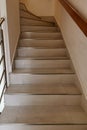 Close-up of white staircase in private house