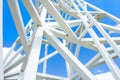 Close up on white steel tower. Royalty Free Stock Photo