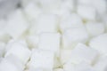 Close up of white sugar , top view / Sugar cubes texture background