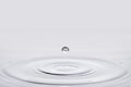 Close-up white water drop falling down Royalty Free Stock Photo