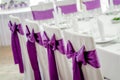 Close-up of white wedding chairs Royalty Free Stock Photo