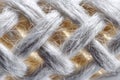 Close-up of white woven fabric, highlighting texture and light interaction Royalty Free Stock Photo