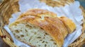 Close-up of whole fresh crispy tasty wheat bread