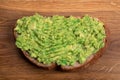 Wholewheat toast with mashed avocado