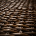 Close-up of a wicker texture displaying a tightly woven pattern of Royalty Free Stock Photo