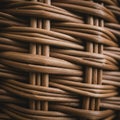 Close-up of a wicker texture, showcasing interwoven strands of light brown natural Royalty Free Stock Photo