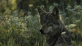 close up of a wild wolf in the jungle, wild wolf in nature Royalty Free Stock Photo