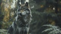 close up of a wild wolf in the jungle, wild wolf in nature Royalty Free Stock Photo