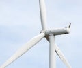 Close up wind turbine generating electricity producing alternative energy Royalty Free Stock Photo