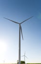 Close up of Wind turbine producing alternative energy Royalty Free Stock Photo