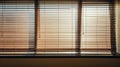 Close up of window with blind in the middle of it. Generative AI Royalty Free Stock Photo