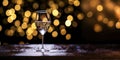 A close up of a wine glass on a table, bokeh background