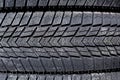 Close-up winter tire tread.