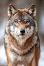 A close up of a wolf standing in the snow Royalty Free Stock Photo