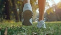 Close-up of woman athlete feet