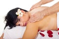 Close up of woman getting back massage Royalty Free Stock Photo