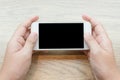 Close-up Of A Woman Hand Holding Cellphone Watching Video