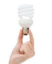 Close up of woman hand holding light bulb Royalty Free Stock Photo